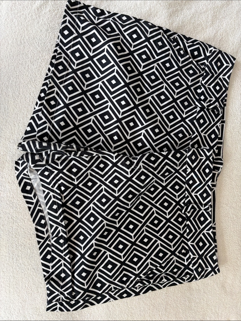 INC International Concepts Black and White Geometric High Waist Shorts